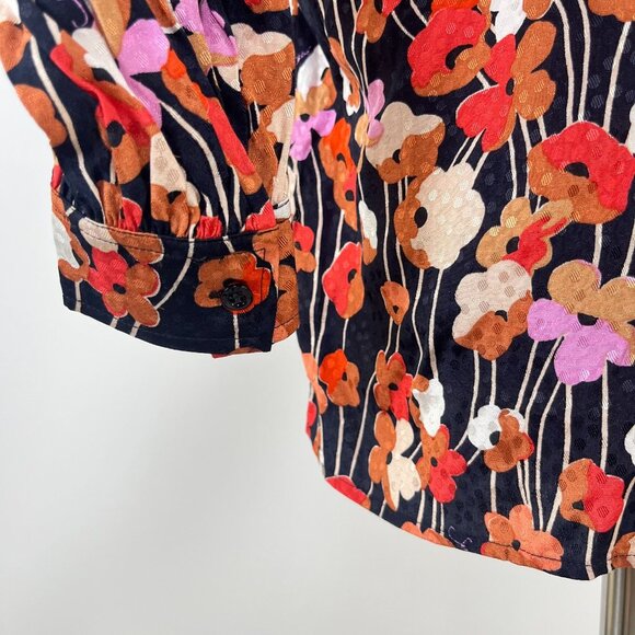 $375 NWOT See By Chloé Floral Top Blouse Shirt Long Sleeve Size 40 Button Up - Picture 6 of 10